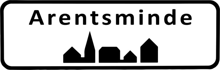 City sign of Arentsminde