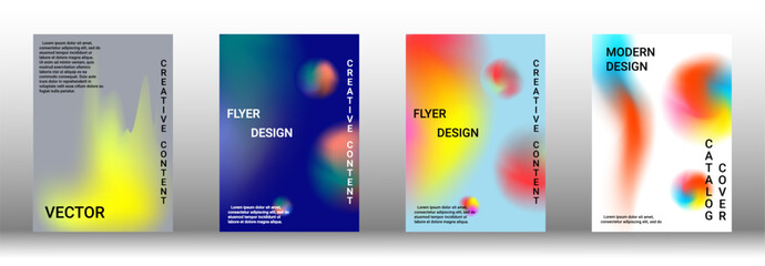 Fototapeta premium Artistic covers design. Creative fluid colors backgrounds. Set of abstract covers