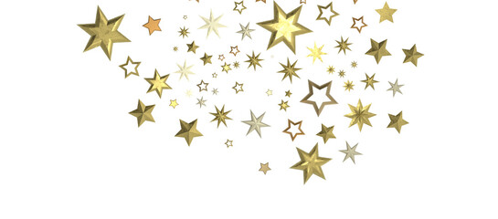 A gray whirlwind of golden snowflakes and stars. New