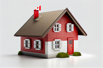 Beautiful traditional wooden house in the alpine village Grimentz, Switzerland, in the canton Valais, municipality Anniviers, with geranium flowers on the balconies