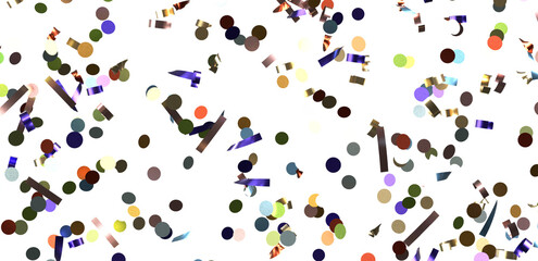  Colorful confetti on white background