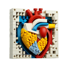 3D of Heart toy in anatony style. generated with AI