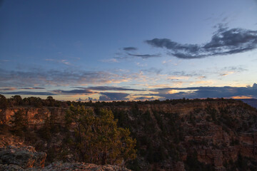 Sunset over the Grand Canyon National Park, Arizona