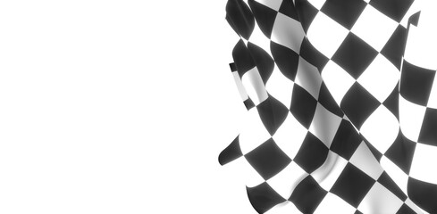 Obraz na płótnie Canvas Image of motor racing black and white checkered finish flag waving