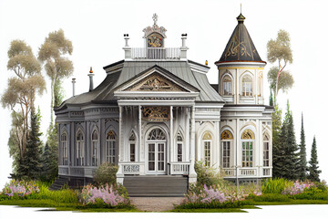 Fototapeta na wymiar Classic country house in russia.