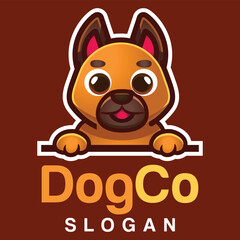 Cute Kawaii Puppy K9 Dog Mascot Cartoon Logo Design Icon Illustration Character Hand Drawn. Suitable for every category of business, company, brand like pet store or pet shop