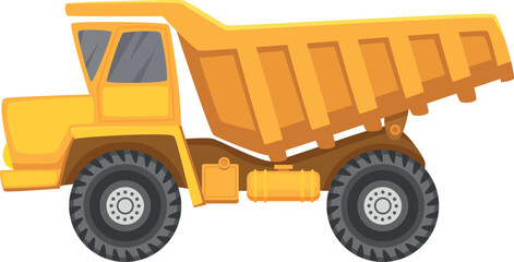 Dump truck cartoon icon. Industrial vehicle side view © ONYXprj