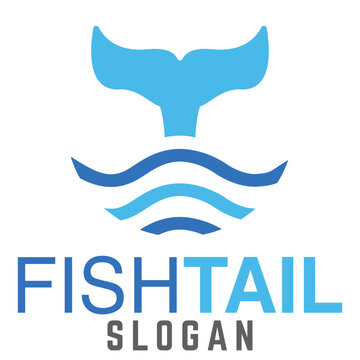 Modern simple minimalist fish tail logo design vector with modern illustration concept style for badge, emblem and tshirt printing. modern fish tail logo cartoon illustration.