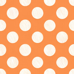 Polka dot seamless pattern. Minimal fashion design print. Polka dots creative trendy modern orange white background, tile. For home decor, fabric textile pattern, postcard, wrapping paper, wallpaper