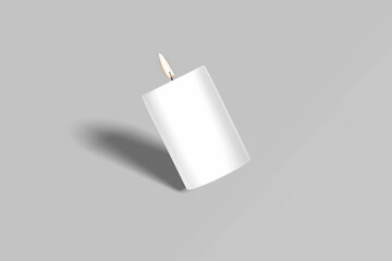 white candle on a white background 