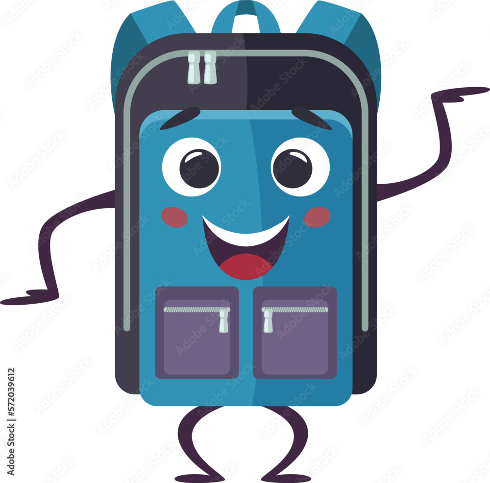 Canvas Prints backpack cartoon character. funny smiling school bag