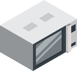 Microwave isometric icon. Kitchen isometric electronic appliance