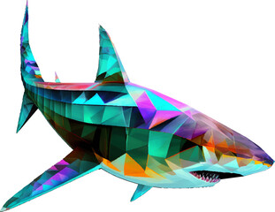 Shark geometric illustration bright colors