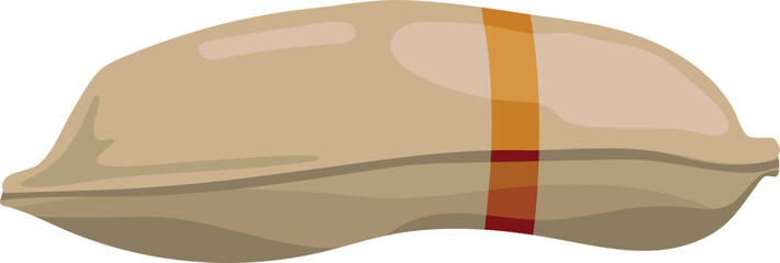 Cartoon rice bag icon. Grain sack container