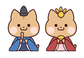 ひな人形/トラ猫