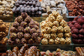 Sweets in Spice Bazaar, Istanbul, Turkiye