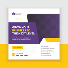 Modern Creative Digital Marketing Web Banner Or Square Flyer