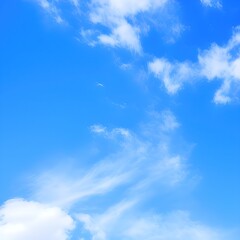 Naklejka na ściany i meble Blue sky with clouds - generative ai