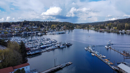 Fototapeta premium Beautiful day in Gig Harbor, Washington, USA