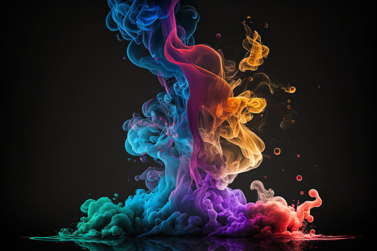Beautiful colorful smoke wallpaper generative AI