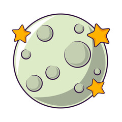 space moon and stars