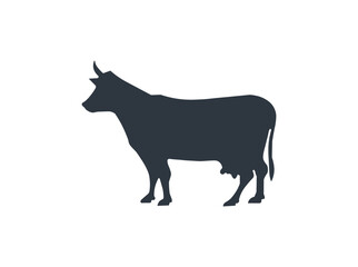 Isolated monochromatic cow animal symbol. 
