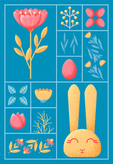 Easter banner. Minimal art design. Trendy holiday poster