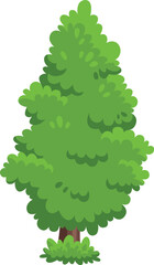Fototapeta na wymiar Evergreen tree. Green conifer icon. Cartoon plant