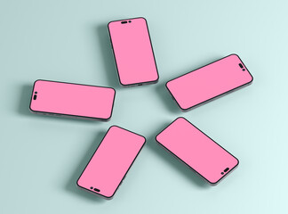 3D rendering of the smartphone with the ability to easily change the screen. UI/UX showcase of the product.