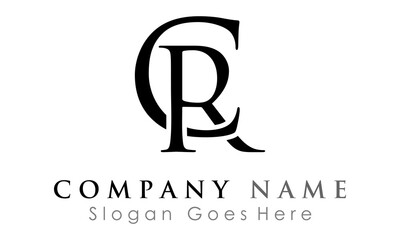 brand CR letter alphabet vector logo