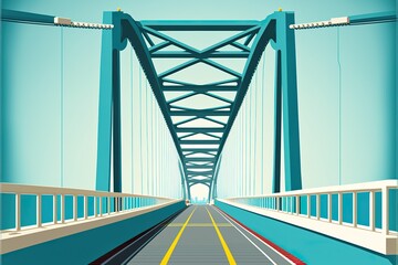 Bridge flat illustration created with Generative AI 
