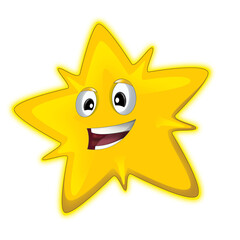 Cartoon happy star isolated illustration for children