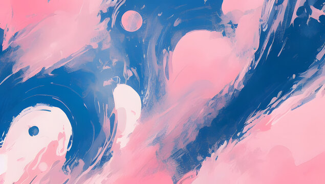 Cloudy Bubblegum Abstract Illustration | AI Generated