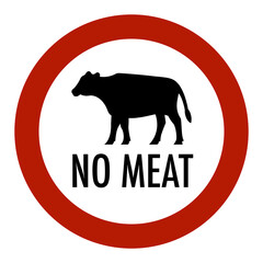 Vegan friendly signs indicating no meat