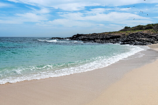 The beach on Isla Iguana located a short boat ride from the beach Playa El Arenal in Pedasi,  Panama.
