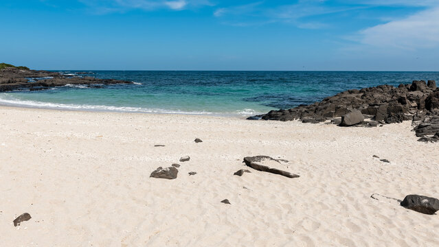 The beach on Isla Iguana located a short boat ride from the beach Playa El Arenal in Pedasi,  Panama.