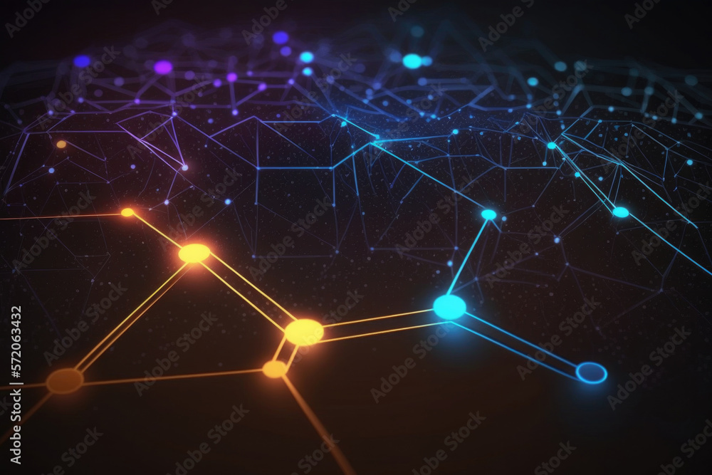 Poster technology network background. illustration ai generative