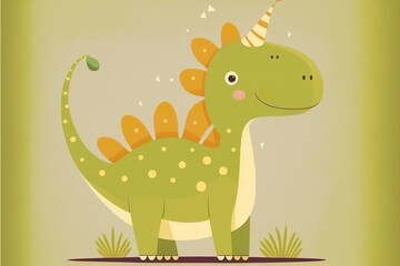 Fototapeta premium Cute dinosaur created with Generative AI 