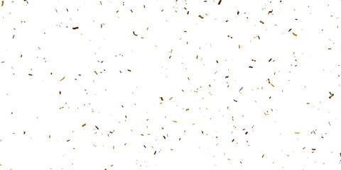 Falling golden confetti isolated on transparent background. 3D rendering