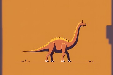 Dinosaur flat illustration created with Generative AI 