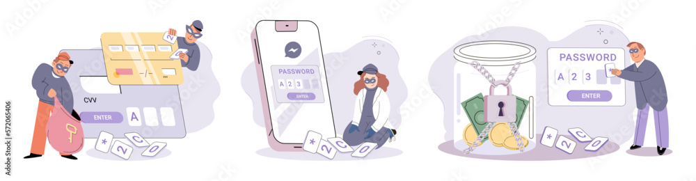 Poster hacker activity. hacking computer. phishing account, steal data, cyber attack. stealing password. cy