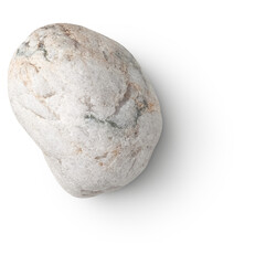 white stone with shadow isolated on transparent background