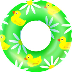 Colorful swimming ring. Beach party realistic element