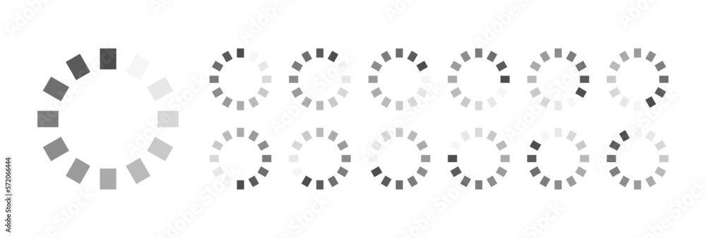 Fototapete circular loading buffering icons vector video ready for animation gif all keyframes frames bufring c