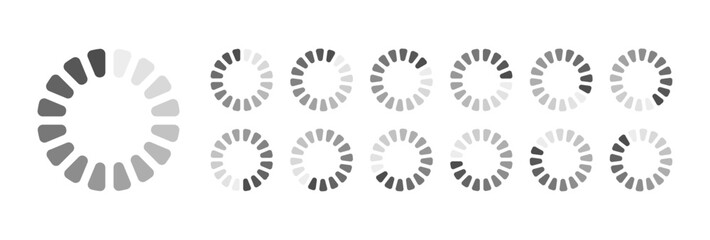 Circular Loading Buffering Icons Vector Video Ready for Animation Gif All Keyframes Frames Bufring Circle Waiting for Connection Buffer Preloader Download Symbol Easy Replace Color