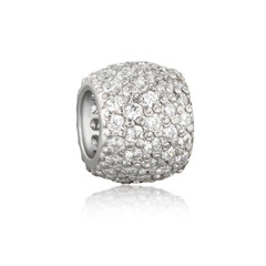 Silver bead isolated on white background