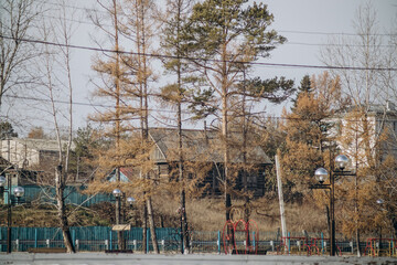 Beautiful view of the small town from afar.