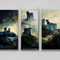 Castle Triptych, Generative AI