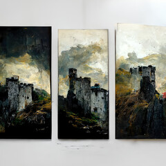 Castle Triptych, Generative AI