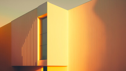 Building exterior minimal pastel colors background atmosphere